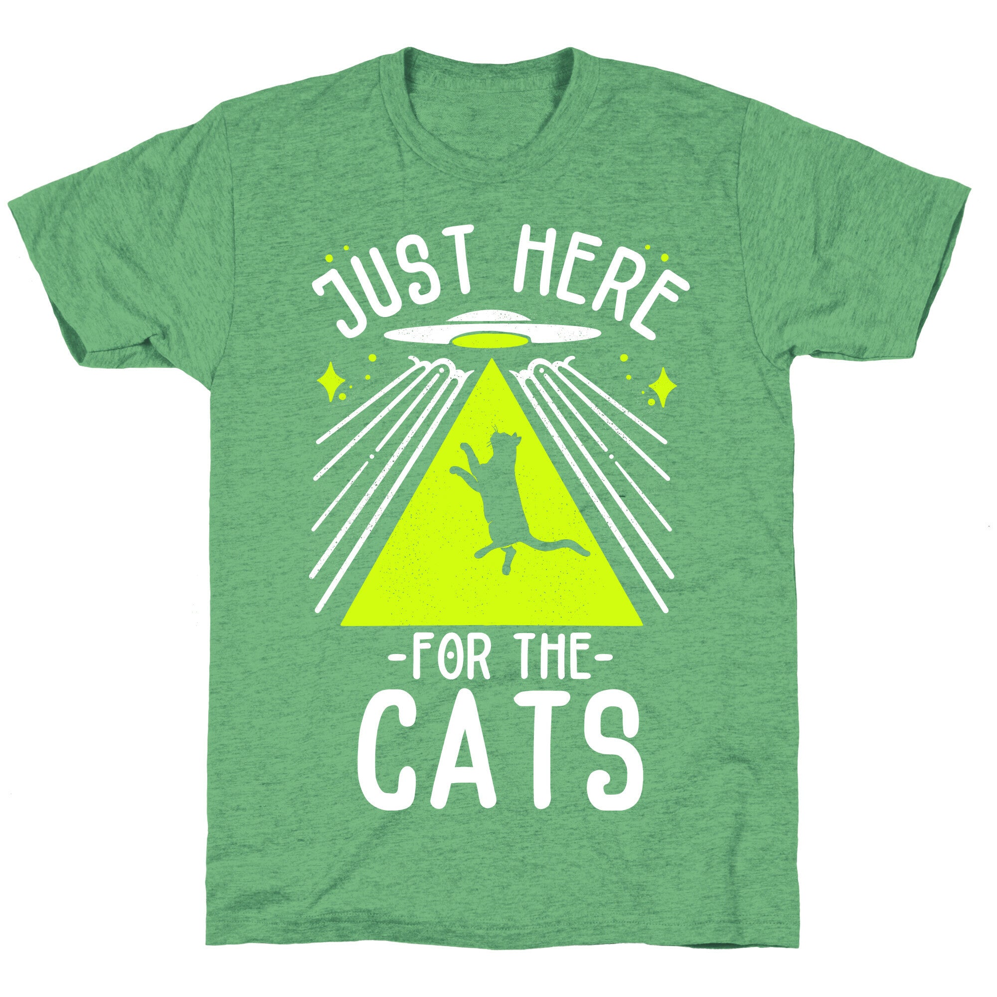Just Here for the Cats UFO Unisex Triblend Tee